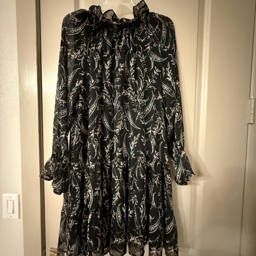 Dark Navy with Green Mini Dress